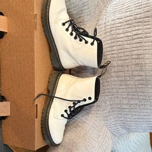 Dr. Martens Black and White Lace-Up Boots